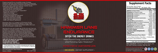 2 Tubs of Hammer Lane Endurance - Honeydew Watermelon Flavor!!!